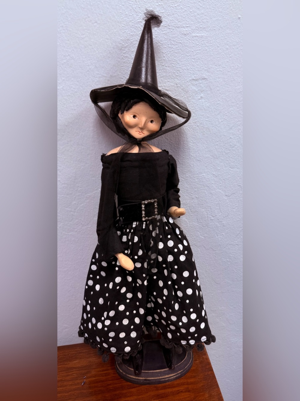 VTG ESC Trading Co Halloween Witch Figurine 41" by Moody Primitive Folk Art